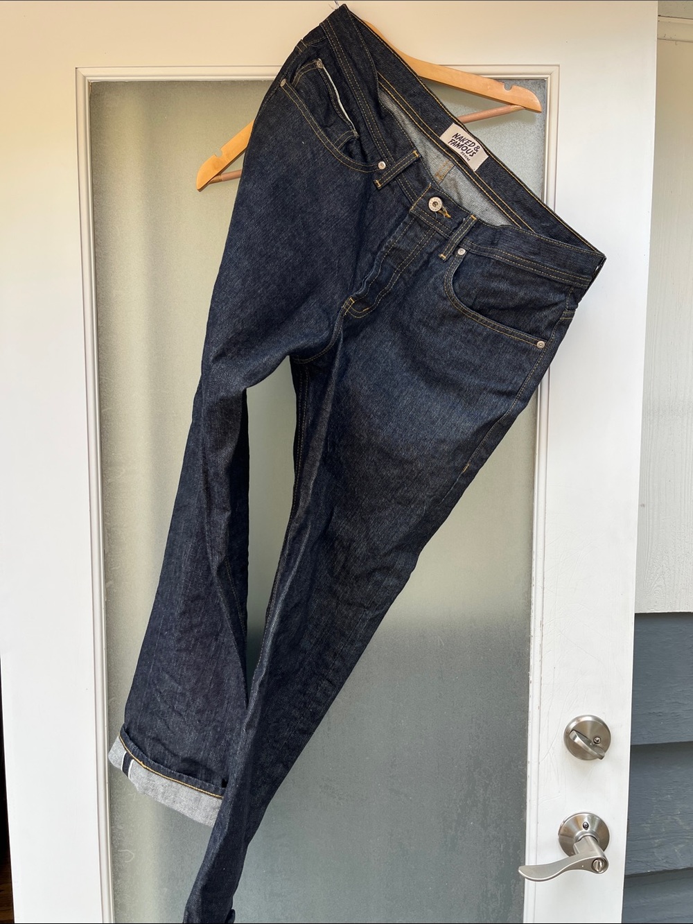Naked & Famous Denim Dark Indigo Slim Straight selvedge Jeans